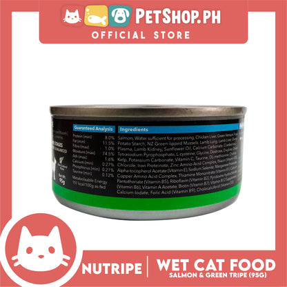 Nutripe Salmon and Green Tripe Pure (Gum-free) 95g Cat Wet Food for All Life Stages