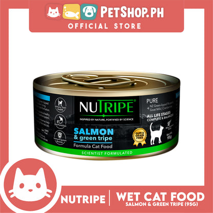 Nutripe Salmon and Green Tripe Pure (Gum-free) 95g Cat Wet Food for All Life Stages