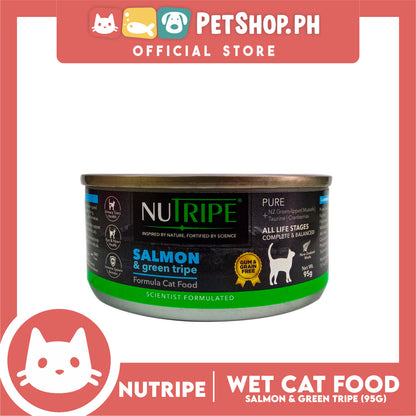 Nutripe Salmon and Green Tripe Pure (Gum-free) 95g Cat Wet Food for All Life Stages