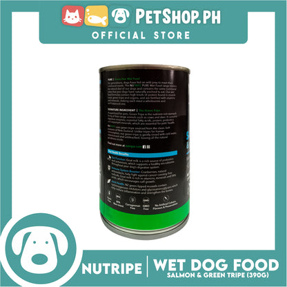 Nutripe Salmon and Green Tripe Pure (Gum-free) 390g Dog Wet Food for All Life Stages