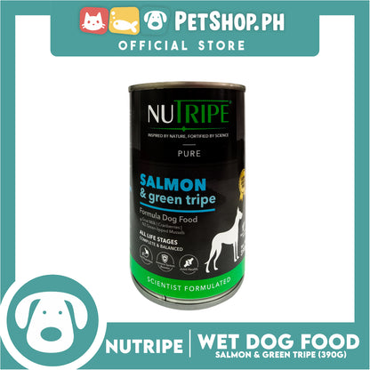 Nutripe Salmon and Green Tripe Pure (Gum-free) 390g Dog Wet Food for All Life Stages