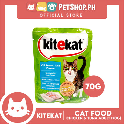 6pcs Kitekat Wet Cat Food in Pouch for Adult 70g (Chicken and Tuna)