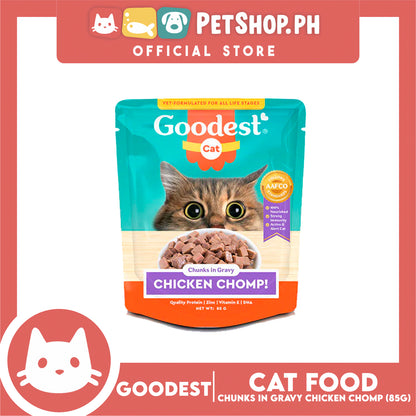 2pcs Goodest Cat Chicken Chomp Chunks In Gravy 85g Wet Cat Food