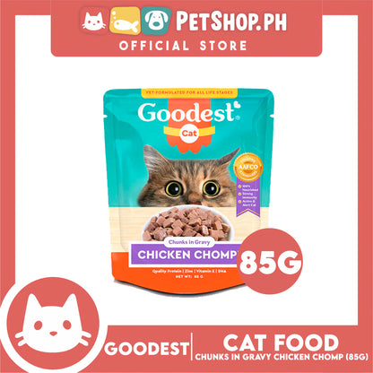 2pcs Goodest Cat Chicken Chomp Chunks In Gravy 85g Wet Cat Food