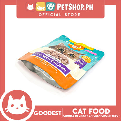 2pcs Goodest Cat Chicken Chomp Chunks In Gravy 85g Wet Cat Food
