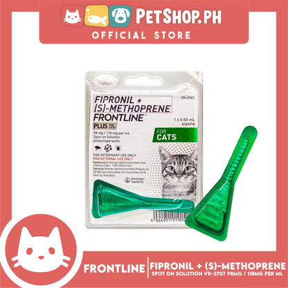 Frontline Plus For Cats 1 Pipette 0.50ml Anti Tick And Flea Spot-On Anti Itch Safe For Lactating and Pregnant Cats No Prescription Required