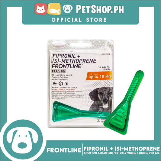 Frontline Plus For Dogs (2-10kg) 1 Pipette 0.67ml Anti Tick And Flea Spot-On Anti Itch Safe For Lactating and Pregnant Dogs No Prescription Required