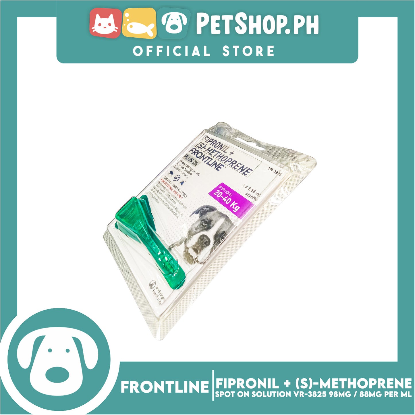 Frontline Plus For Dogs (20-40kg) 1 Pipette 2.68ml Anti Tick And Flea Spot-On Anti Itch Safe For Lactating and Pregnant Dogs No Prescription Required