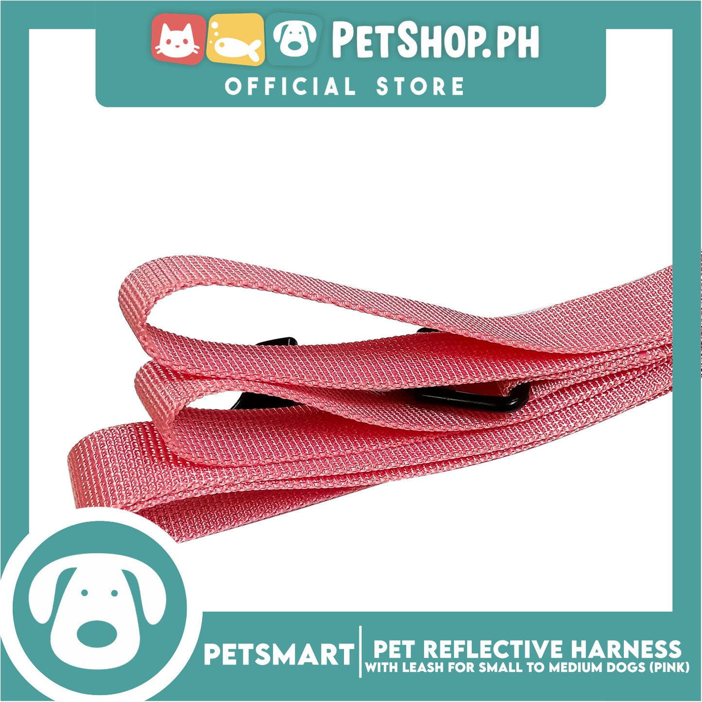 Pet Reflective Harness with Leash for Small Dogs Medium Size (Pink)