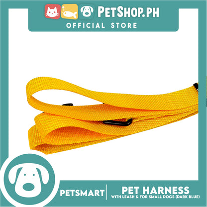 Pet Harness Pattern Design with Leash for Small Dogs Small Size (Dark Blue)