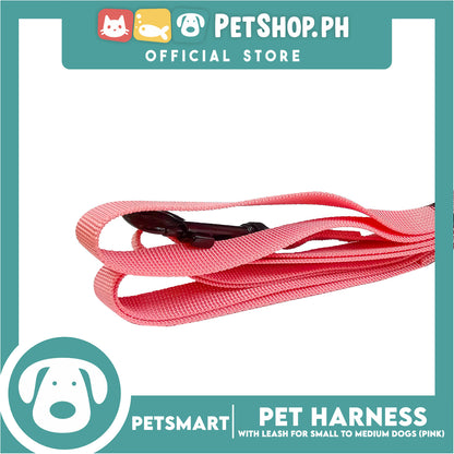 Pet Harness Pattern Design with Leash for Dogs Small Size (Pink)