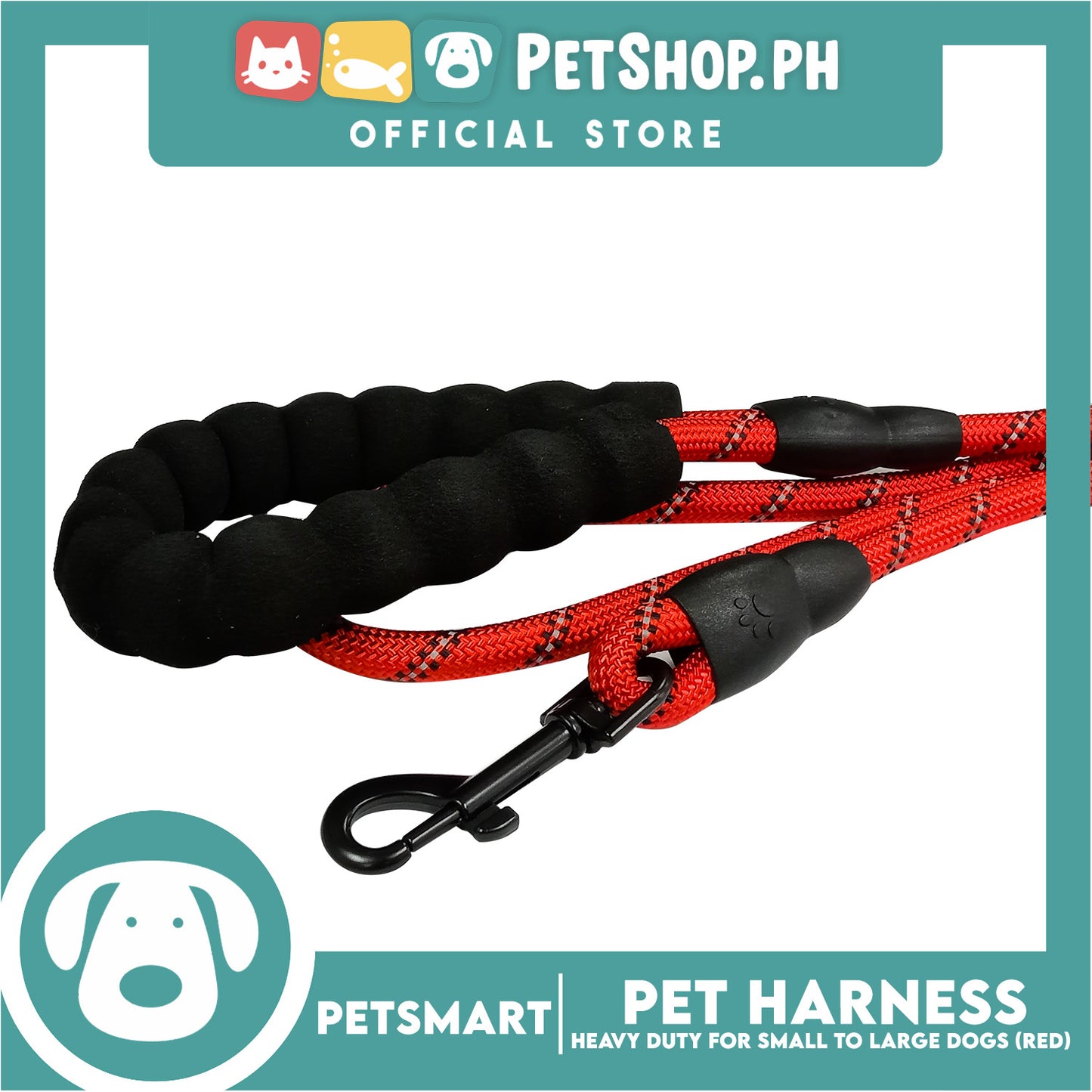 Pet Leash Heavy Duty for Small to Large Dogs (Red) 120cm