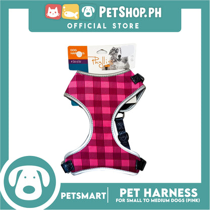 Pet Harness Premium Pattern Design (Pink) for Dogs Medium Size
