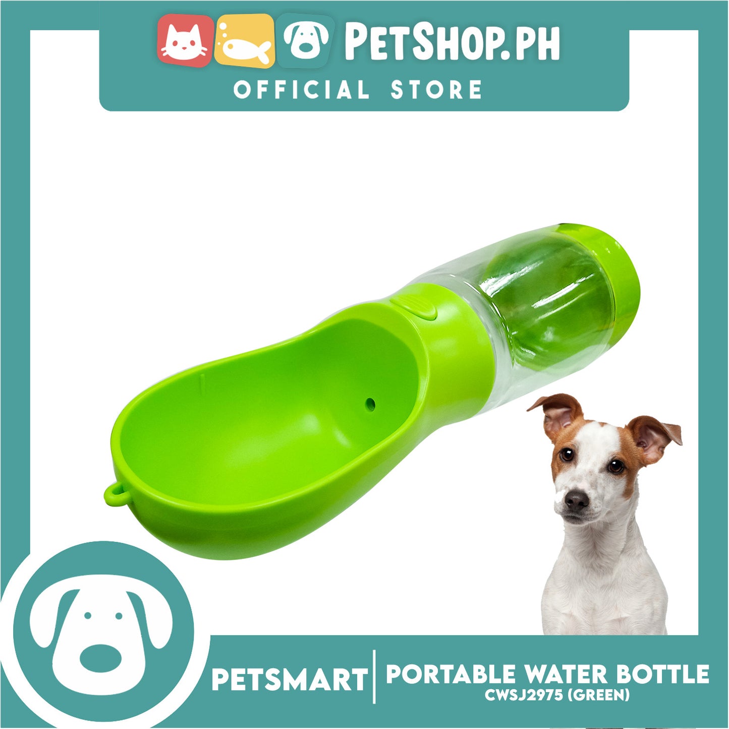 Pet Portable Drinking Cup Bottle Water Dispenser for Dogs CWSJ2975 (Green) 400ml