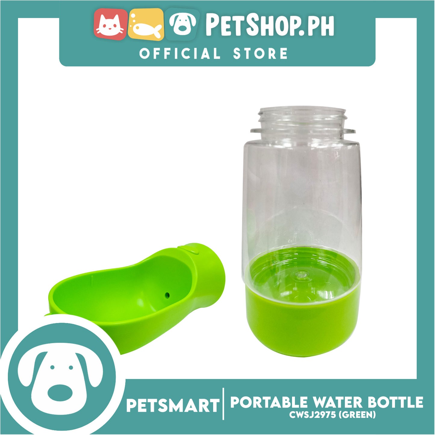 Pet Portable Drinking Cup Bottle Water Dispenser for Dogs CWSJ2975 (Green) 400ml