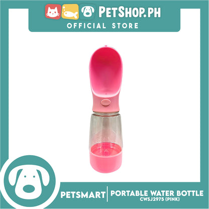 Pet Portable Drinking Cup Bottle Water Dispenser for Dogs CWSJ2975 (Pink) 400ml