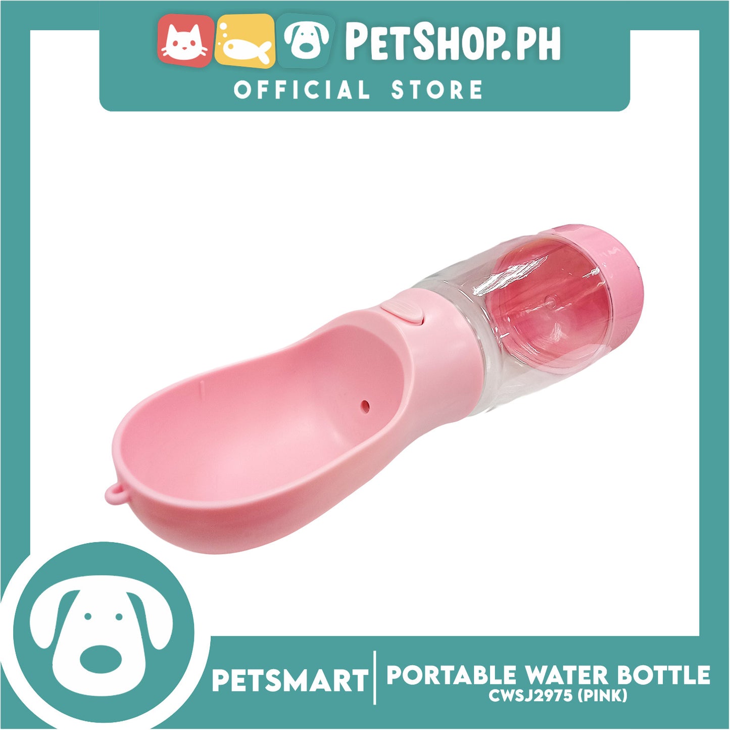 Pet Portable Drinking Cup Bottle Water Dispenser for Dogs CWSJ2975 (Pink) 400ml