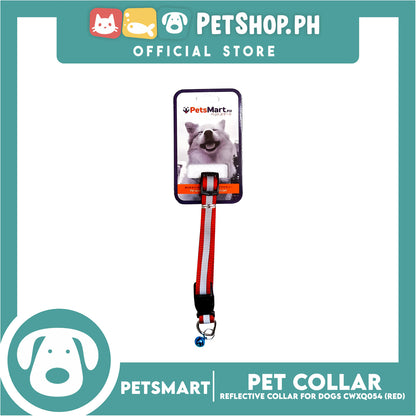 Pet Collar Reflective For Dogs (Red) with Bell CWXQ054