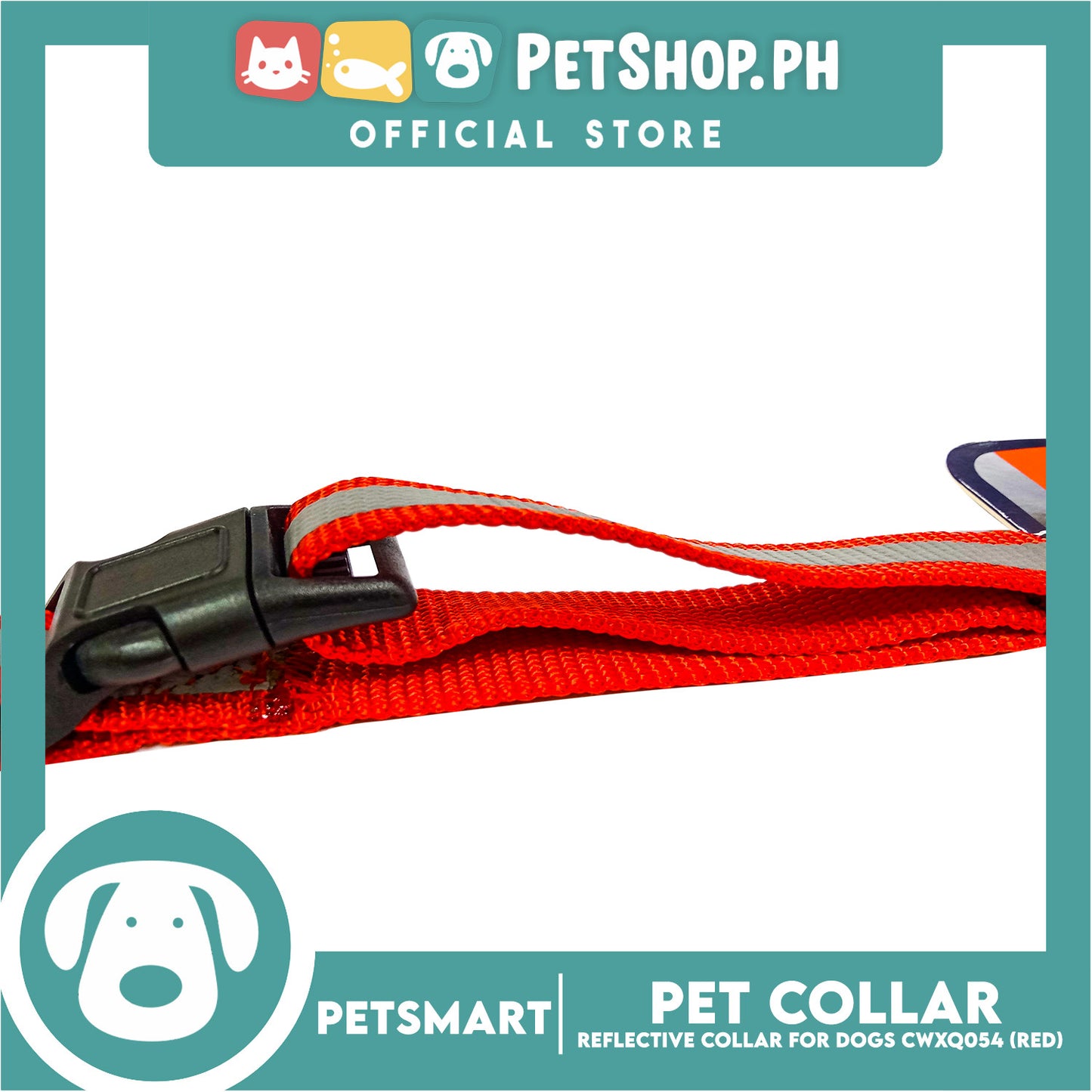 Pet Collar Reflective For Dogs (Red) with Bell CWXQ054