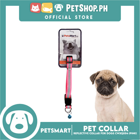 Pet Collar Reflective For Dogs (Pink) with Bell CWXQ054
