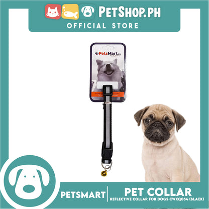 Pet Collar Reflective For Dogs (Black) with Bell CWXQ054