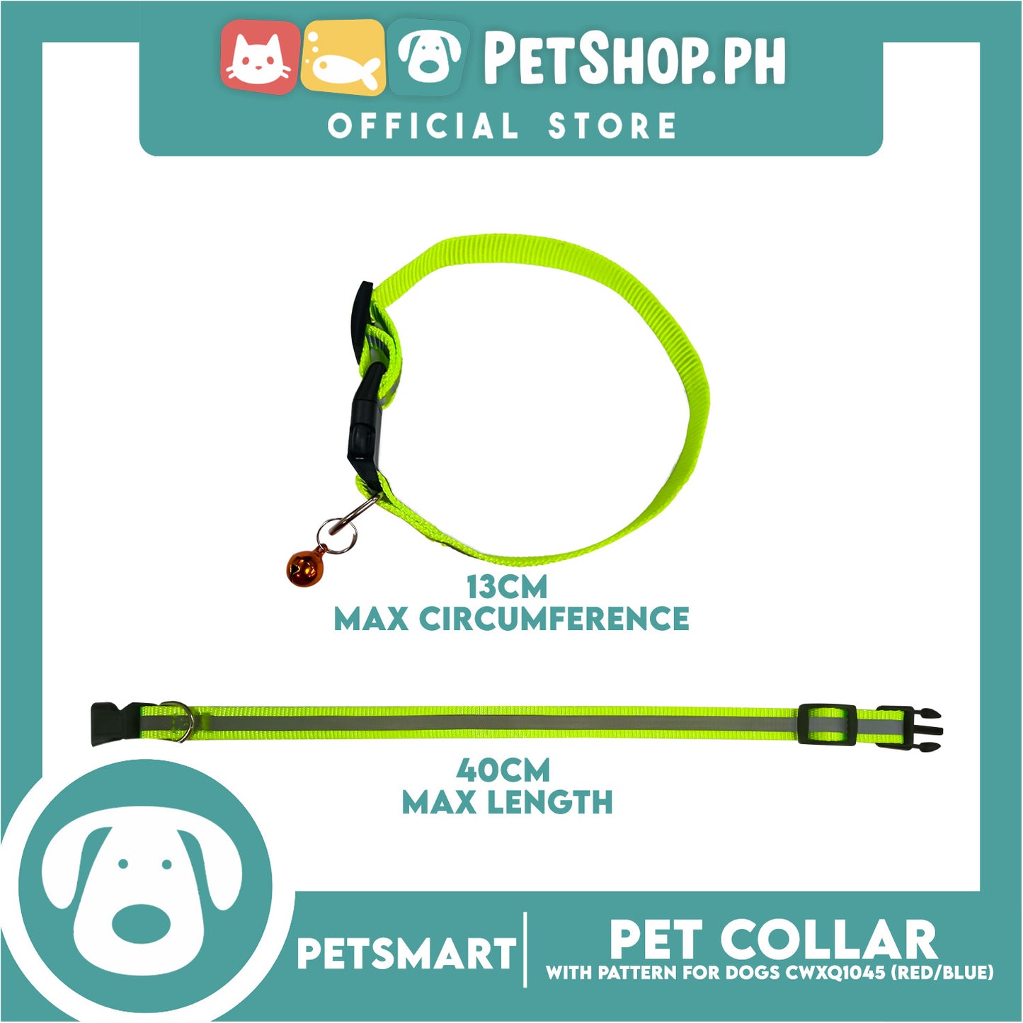 Pet Collar Pattern Design For Dogs (Red / Blue) with Bell CWXQ1045