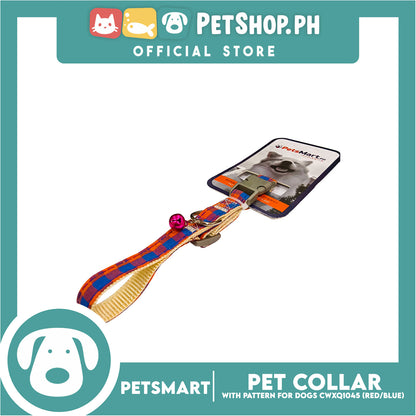Pet Collar Pattern Design For Dogs (Red / Blue) with Bell CWXQ1045