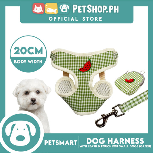 Pet Harness with Pouch and Leash for Small Dogs (Green) QYS866