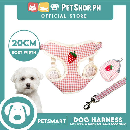 Pet Harness with Pouch and Leash for Small Dogs (Pink) QYS866