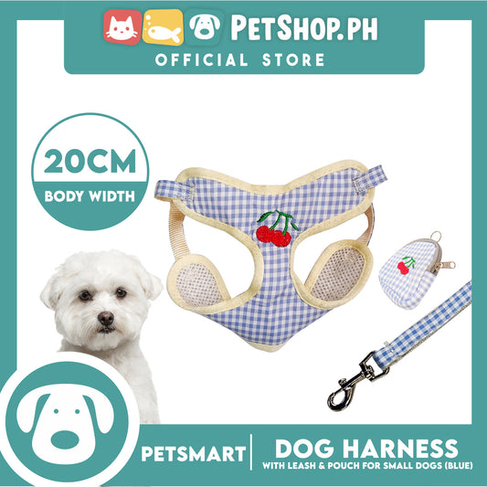 Pet Harness with Pouch and Leash for Small Dogs (Blue) QYS866