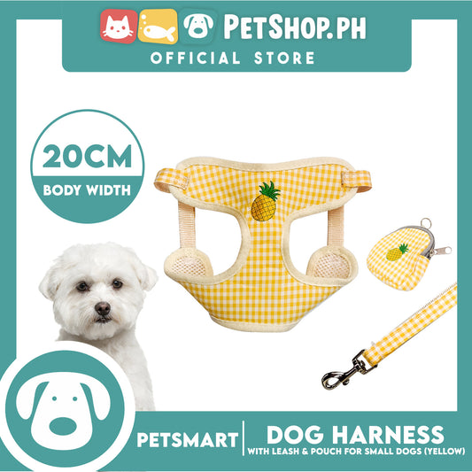 Pet Harness with Pouch and Leash for Small Dogs (Yellow) QYS866