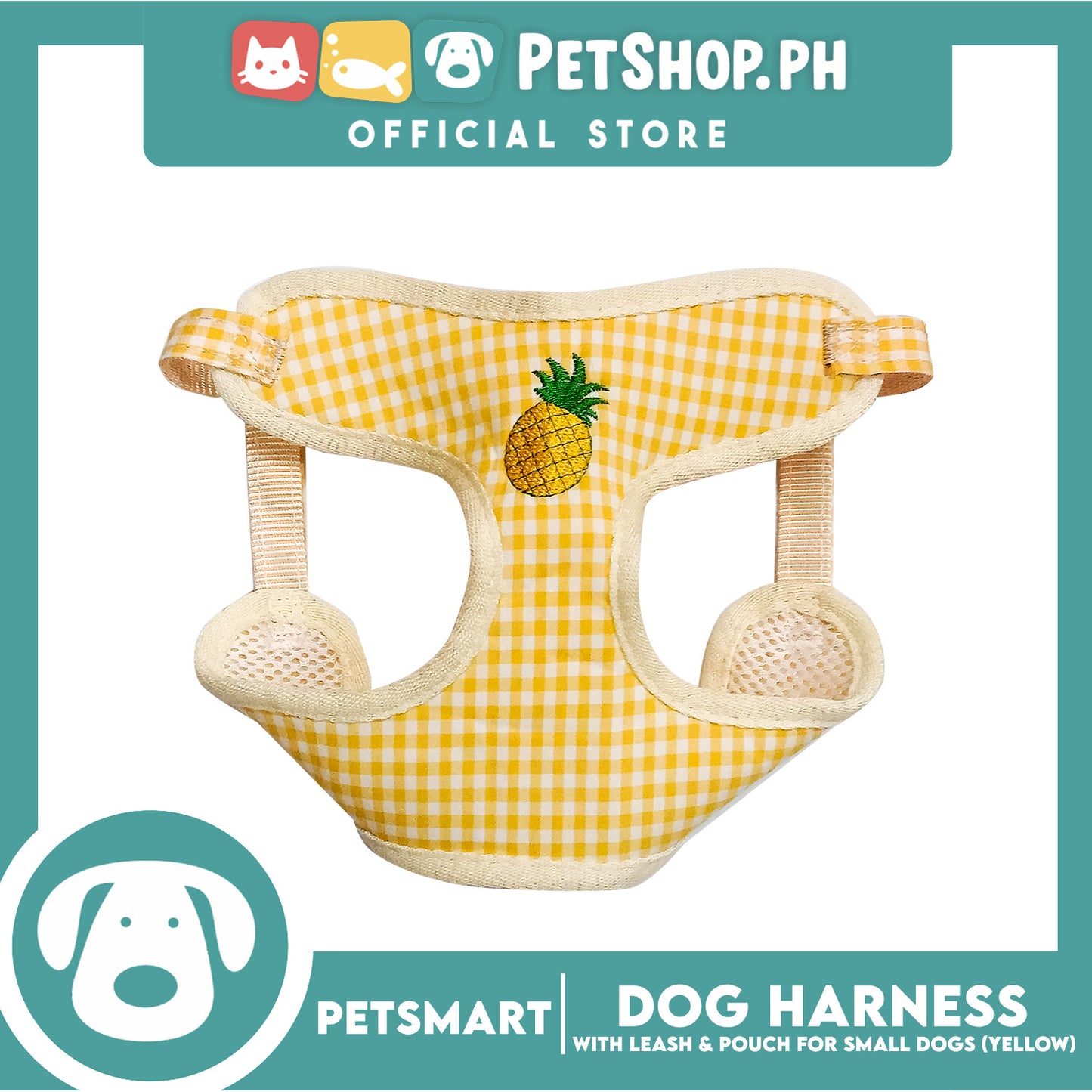 Pet Harness with Pouch and Leash for Small Dogs (Yellow) QYS866