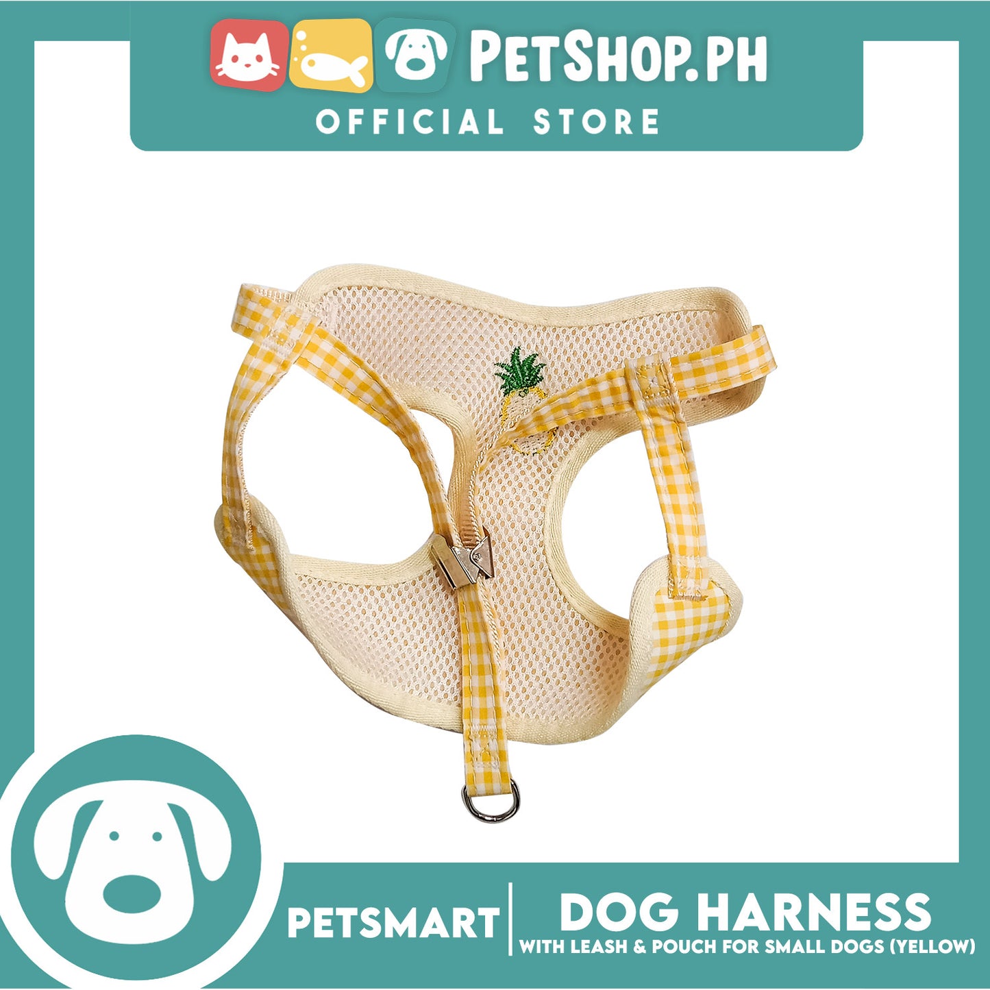 Pet Harness with Pouch and Leash for Small Dogs (Yellow) QYS866