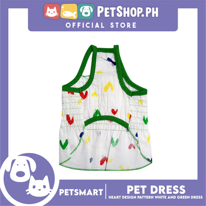 Pet Dress Heart Designs Green Piping Medium Size (CWYF1629) Clothes for cats and dogs