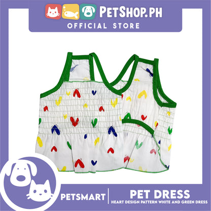 Pet Dress Heart Designs Green Piping Large Size (CWYF1629) Clothes for cats and dogs