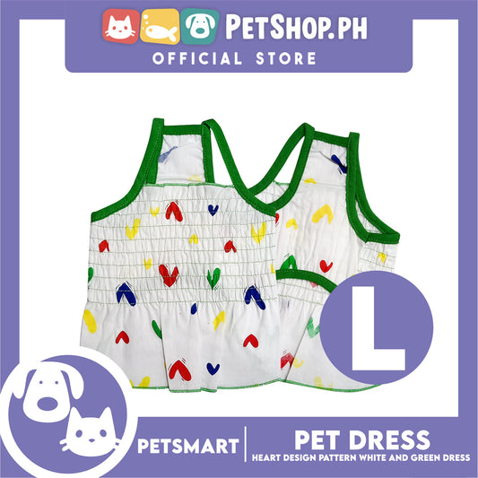Pet Dress Heart Designs Green Piping Large Size (CWYF1629) Clothes for cats and dogs