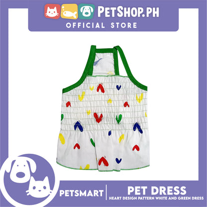 Pet Dress Heart Designs Green Piping Large Size (CWYF1629) Clothes for cats and dogs
