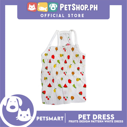 Pet Dress Fruits Designs White Dress Medium Size (CWYF1629) Clothes for cats and dogs