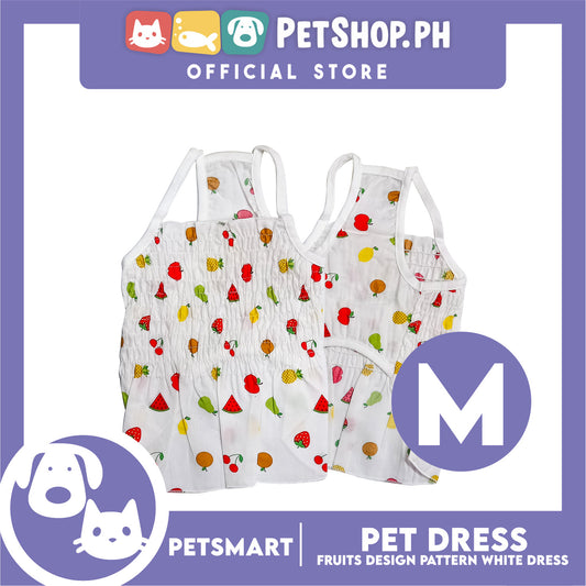 Pet Dress Fruits Designs White Dress Medium Size (CWYF1629) Clothes for cats and dogs