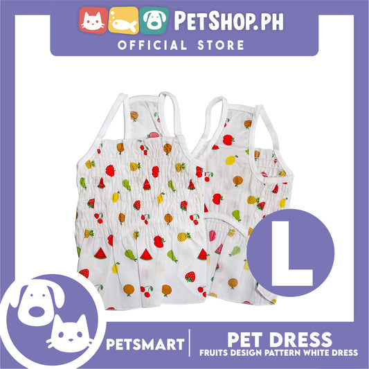 Pet Dress Fruits Designs White Dress Large Size (CWYF1629) Clothes for cats and dogs