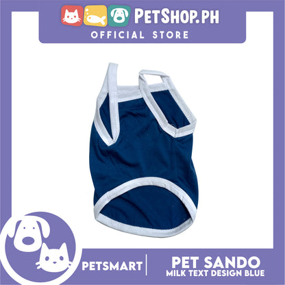 Pet Sando Blue Milk Text Print Large Size (CWYF1915) for cats and dogs