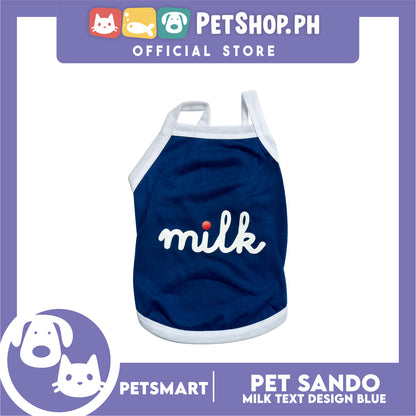 Pet Sando Blue Milk Text Print Large Size (CWYF1915) for cats and dogs