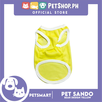 Pet Sando Yellow Bear Print Design Medium Size (CWYF1731) for cats and dogs