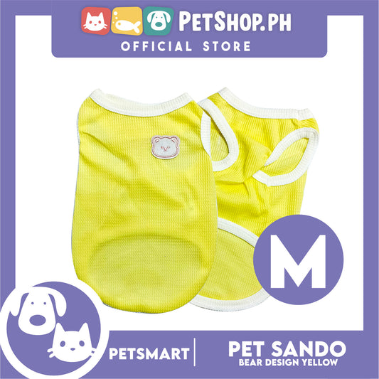 Pet Sando Yellow Bear Print Design Medium Size (CWYF1731) for cats and dogs