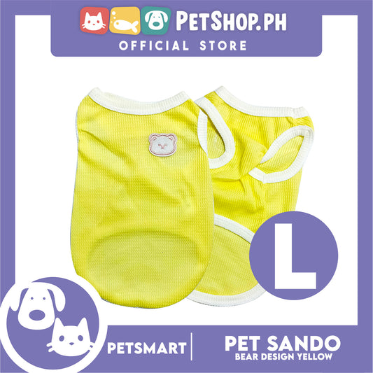 Pet Sando Yellow Bear Print Design Large Size (CWYF1731) for cats and dogs