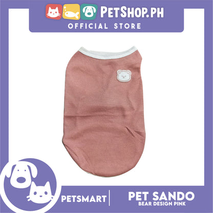 Pet Sando Pink Bear Print Design Medium Size (CWYF1731) for cats and dogs