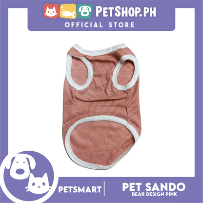 Pet Sando Pink Bear Print Design Medium Size (CWYF1731) for cats and dogs