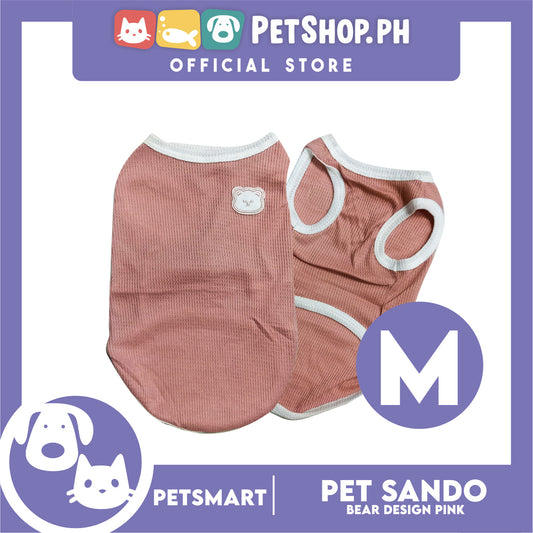 Pet Sando Pink Bear Print Design Medium Size (CWYF1731) for cats and dogs
