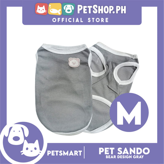 Pet Sando Gray Bear Print Design Medium Size (CWYF1731) for cats and dogs