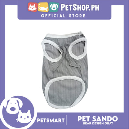 Pet Sando Gray Bear Print Design Large Size (CWYF1731) for cats and dogs